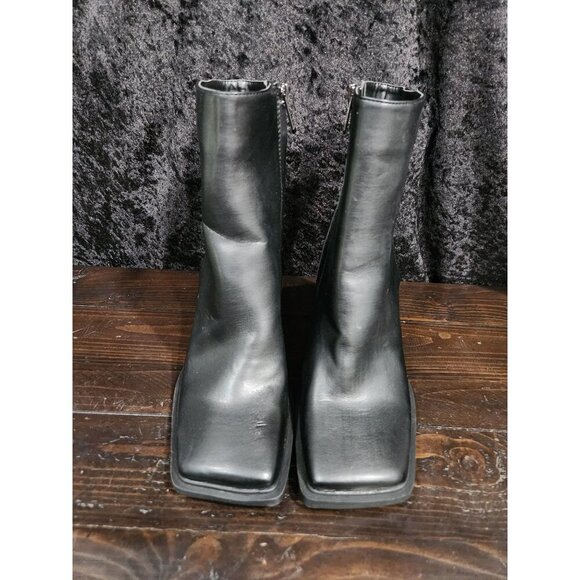 NEW Circus NY Layla 2 Black Square Toe Block Heel Boots/Sz. 8M - Picture 6 of 10